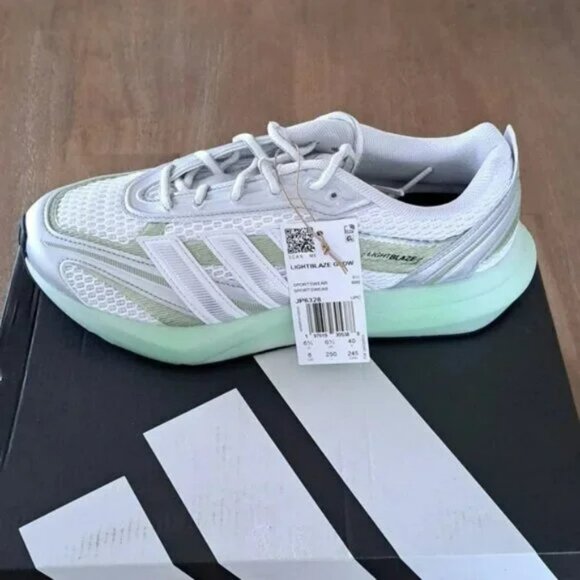 adidas Shoes - Adidas Lightblaze Glow Sneakers - Color: White/Silver/Lime - Size: Women 8